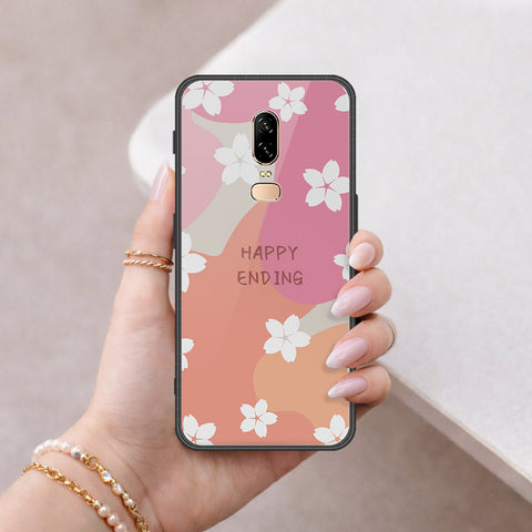OnePlus 6 Cover - Happy Series - HQ Ultra Shine Premium Infinity Glass Soft Silicon Borders Case
