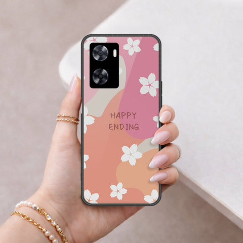 Oppo A57 4G 2022 Cover - Happy Series - HQ Ultra Shine Premium Infinity Glass Soft Silicon Borders Case