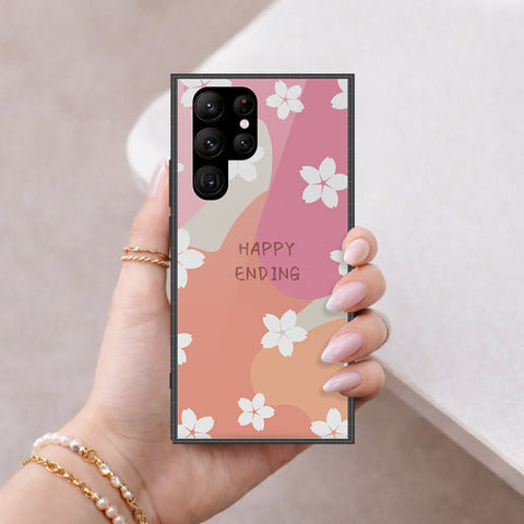 Samsung Galaxy S23 Ultra 5G Cover - Happy Series - HQ Ultra Shine Premium Infinity Glass Soft Silicon Borders Case