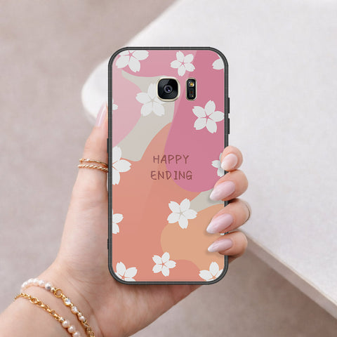 Samsung Galaxy S7 Cover - Happy Series - HQ Ultra Shine Premium Infinity Glass Soft Silicon Borders Case