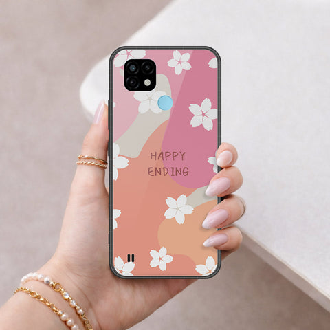 Realme C21 Cover - Happy Series - HQ Ultra Shine Premium Infinity Glass Soft Silicon Borders Case