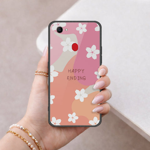Oppo F7 Cover - Happy Series - HQ Ultra Shine Premium Infinity Glass Soft Silicon Borders Case