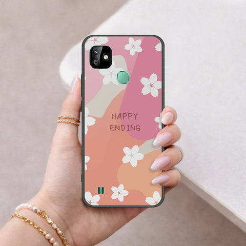 Infinix Smart HD 2021 Cover - Happy Series - HQ Ultra Shine Premium Infinity Glass Soft Silicon Borders Case