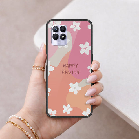 Realme 8i Cover - Happy Series - HQ Ultra Shine Premium Infinity Glass Soft Silicon Borders Case