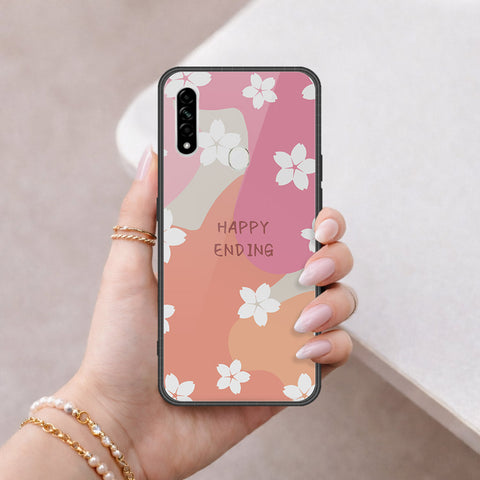Oppo A8 Cover - Happy Series - HQ Ultra Shine Premium Infinity Glass Soft Silicon Borders Case