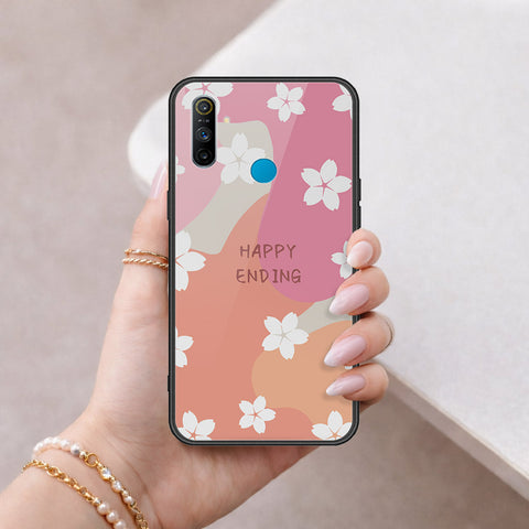 Realme 5i Cover - Happy Series - HQ Ultra Shine Premium Infinity Glass Soft Silicon Borders Case