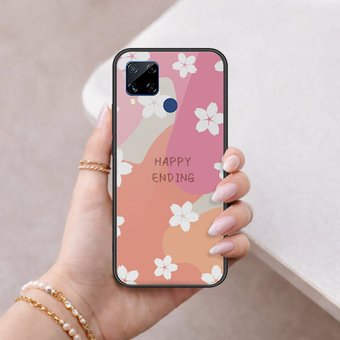 Realme C15 Cover - Happy Series - HQ Ultra Shine Premium Infinity Glass Soft Silicon Borders Case