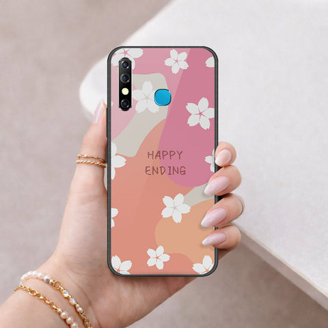 Infinix Hot 8 Cover - Happy Series - HQ Ultra Shine Premium Infinity Glass Soft Silicon Borders Case