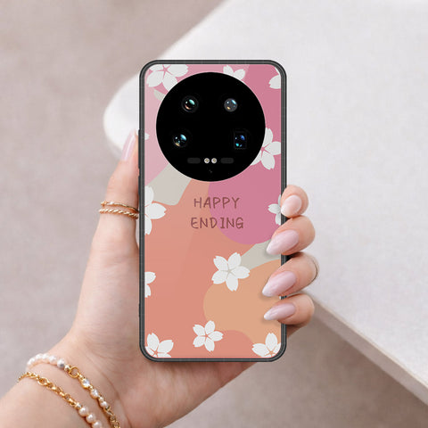 Xiaomi 14 Ultra Cover - Happy Series - HQ Ultra Shine Premium Infinity Glass Soft Silicon Borders Case