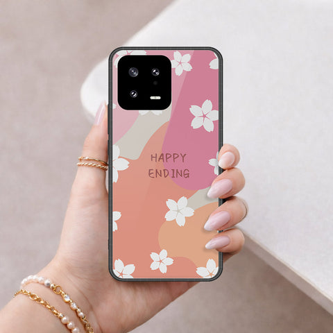 Xiaomi 13 Cover - Happy Series - HQ Ultra Shine Premium Infinity Glass Soft Silicon Borders Case