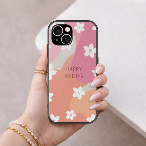iPhone 15 Cover - Happy Series - HQ Ultra Shine Premium Infinity Glass Soft Silicon Borders Case