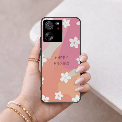 Xiaomi 13T Pro Cover - Happy Series - HQ Ultra Shine Premium Infinity Glass Soft Silicon Borders Case