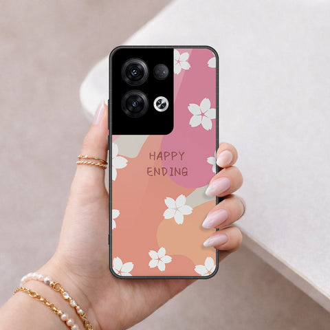 Oppo Reno 8 Pro  Cover - Happy Series - HQ Ultra Shine Premium Infinity Glass Soft Silicon Borders Case