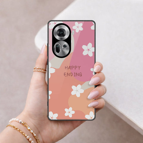 Oppo Reno 11 5G Cover - Happy Series - HQ Ultra Shine Premium Infinity Glass Soft Silicon Borders Case