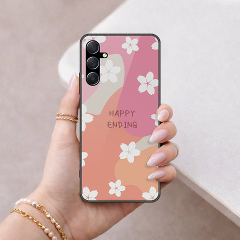 Samsung Galaxy M34 5G Cover - Happy Series - HQ Ultra Shine Premium Infinity Glass Soft Silicon Borders Case
