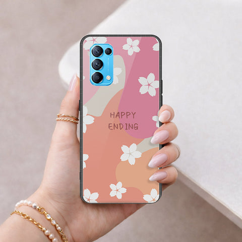 Oppo Reno 5 5G Cover - Happy Series - HQ Ultra Shine Premium Infinity Glass Soft Silicon Borders Case