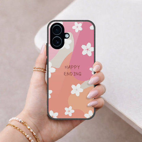 iPhone 18 - Happy Series - HQ Ultra Shine Premium Infinity Glass Soft Silicon Borders Case