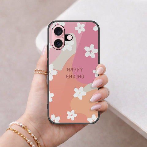 iPhone 16 - Happy Series - HQ Ultra Shine Premium Infinity Glass Soft Silicon Borders Case