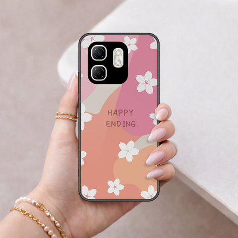 Infinix Smart 9 Cover - Happy Series - HQ Ultra Shine Premium Infinity Glass Soft Silicon Borders Case