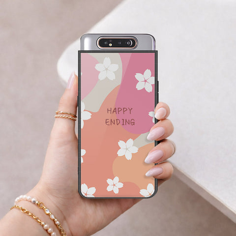 Samsung Galaxy A80 Cover - Happy Series - HQ Ultra Shine Premium Infinity Glass Soft Silicon Borders Case