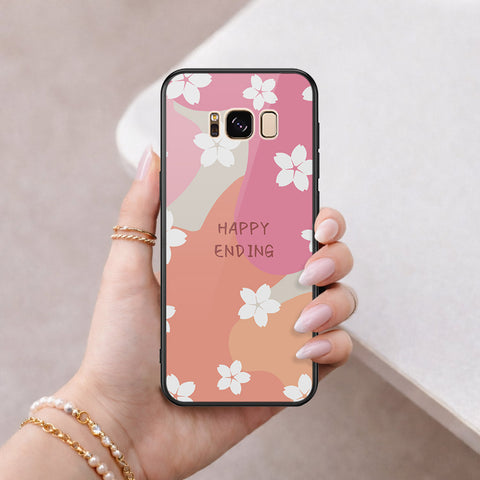 Samsung Galaxy S8 Cover - Happy Series - HQ Ultra Shine Premium Infinity Glass Soft Silicon Borders Case