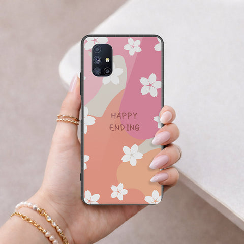Samsung Galaxy M51 Cover - Happy Series - HQ Ultra Shine Premium Infinity Glass Soft Silicon Borders Case