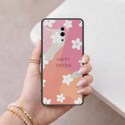Oppo Reno Cover - Happy Series - HQ Ultra Shine Premium Infinity Glass Soft Silicon Borders Case