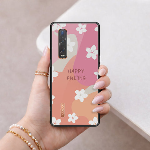 Oppo Find X2 Pro Cover - Happy Series - HQ Ultra Shine Premium Infinity Glass Soft Silicon Borders Case