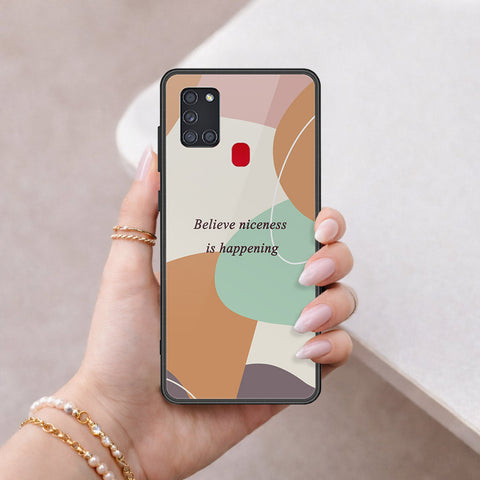 Samsung Galaxy A21s Cover - Happy Series - HQ Ultra Shine Premium Infinity Glass Soft Silicon Borders Case