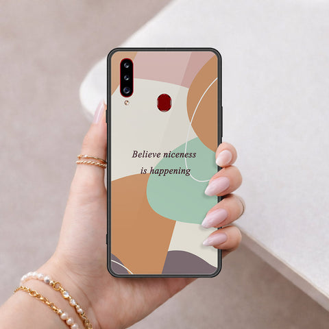 Samsung Galaxy A20s Cover - Happy Series - HQ Ultra Shine Premium Infinity Glass Soft Silicon Borders Case