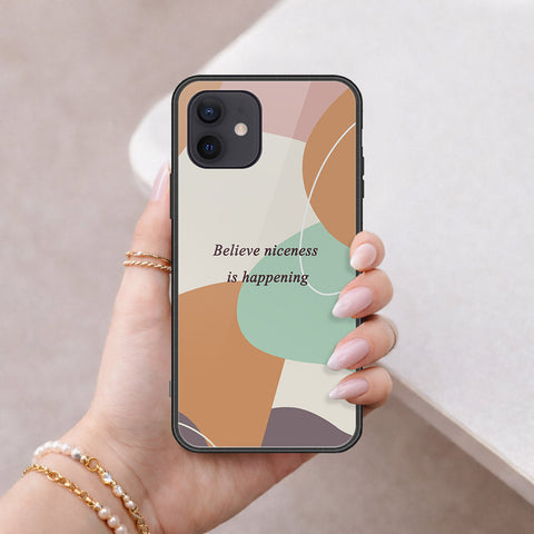 iPhone 12 - Happy Series - HQ Ultra Shine Premium Infinity Glass Soft Silicon Borders Case