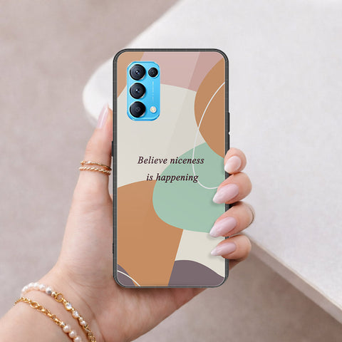 Oppo Find X3 Lite Cover - Happy Series - HQ Ultra Shine Premium Infinity Glass Soft Silicon Borders Case