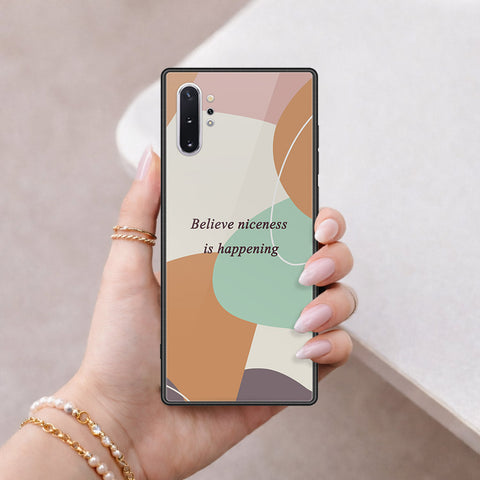 Samsung Galaxy Note 10 Plus Cover - Happy Series - HQ Ultra Shine Premium Infinity Glass Soft Silicon Borders Case