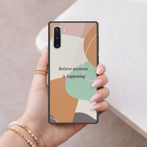 Samsung Galaxy Note 10 Cover - Happy Series - HQ Ultra Shine Premium Infinity Glass Soft Silicon Borders Case