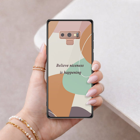 Samsung Galaxy Note 9 Cover - Happy Series - HQ Ultra Shine Premium Infinity Glass Soft Silicon Borders Case