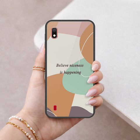 Samsung Galaxy A10 Cover - Happy Series - HQ Ultra Shine Premium Infinity Glass Soft Silicon Borders Case