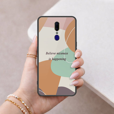 Oppo F11 Cover - Happy Series - HQ Ultra Shine Premium Infinity Glass Soft Silicon Borders Case
