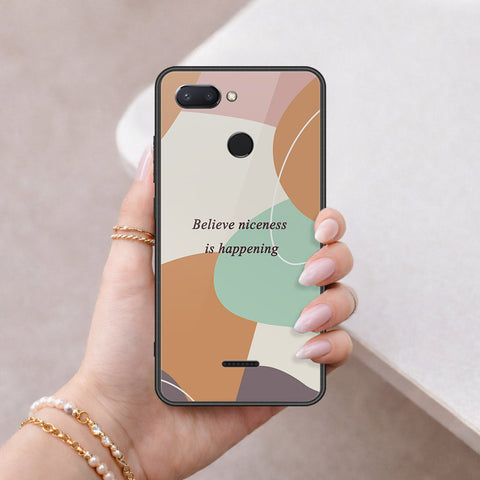 Xiaomi Redmi 6 Cover - Happy Series - HQ Ultra Shine Premium Infinity Glass Soft Silicon Borders Case