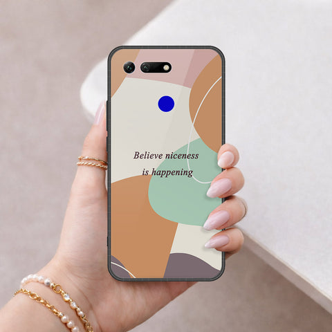 Huawei Honor View 20 Cover - Happy Series - HQ Ultra Shine Premium Infinity Glass Soft Silicon Borders Case