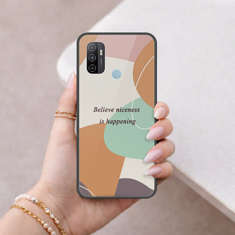 Oppo A53 Cover - Happy Series - HQ Ultra Shine Premium Infinity Glass Soft Silicon Borders Case