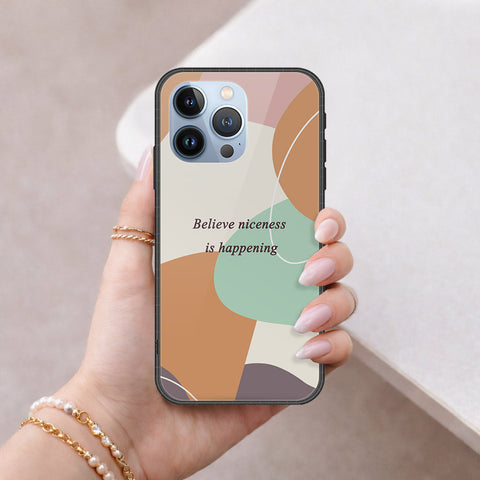 iPhone 13 Pro Cover - Happy Series - HQ Ultra Shine Premium Infinity Glass Soft Silicon Borders Case