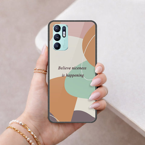 Oppo Reno 6 Cover - Happy Series - HQ Ultra Shine Premium Infinity Glass Soft Silicon Borders Case