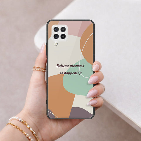 Samsung Galaxy M22 Cover - Happy Series - HQ Ultra Shine Premium Infinity Glass Soft Silicon Borders Case