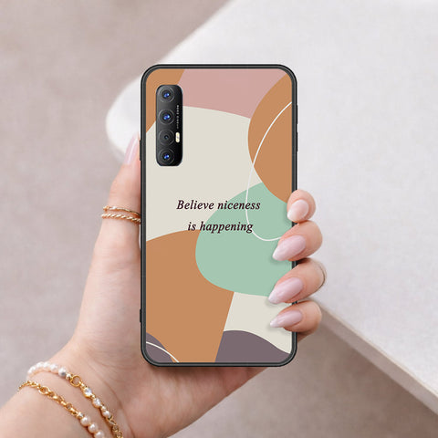 Oppo Reno 3 Pro Cover - Happy Series - HQ Ultra Shine Premium Infinity Glass Soft Silicon Borders Case
