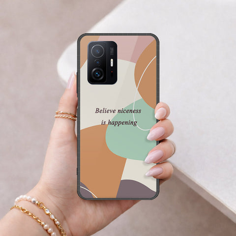 Xiaomi 11T Cover - Happy Series - HQ Ultra Shine Premium Infinity Glass Soft Silicon Borders Case