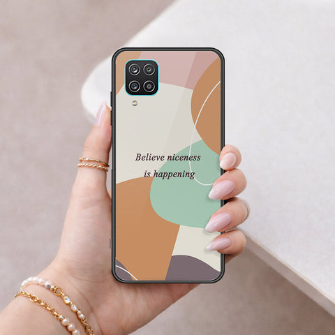 Samsung Galaxy A12 Nacho Cover - Happy Series - HQ Ultra Shine Premium Infinity Glass Soft Silicon Borders Case