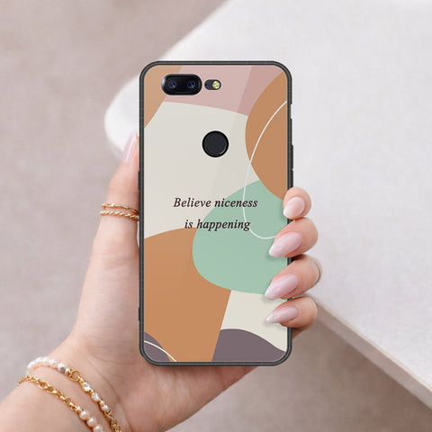 OnePlus 5T Cover - Happy Series - HQ Ultra Shine Premium Infinity Glass Soft Silicon Borders Case