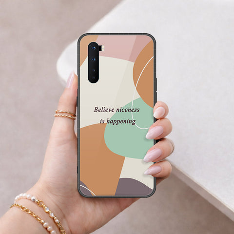 OnePlus Nord Cover - Happy Series - HQ Ultra Shine Premium Infinity Glass Soft Silicon Borders Case