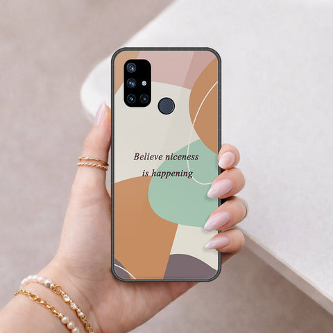 OnePlus Nord N10 Cover - Happy Series - HQ Ultra Shine Premium Infinity Glass Soft Silicon Borders Case