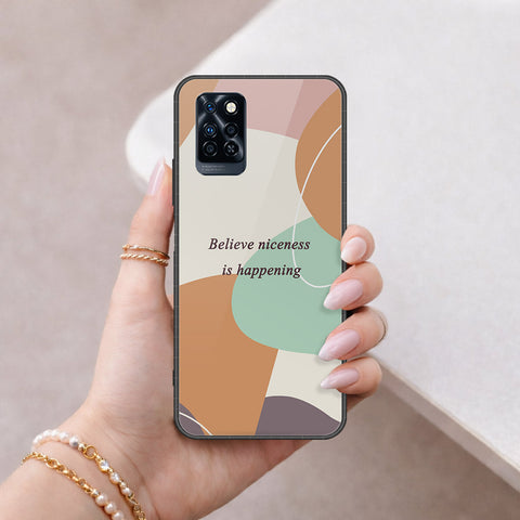 Infinix Note 10 Pro Cover - Happy Series - HQ Ultra Shine Premium Infinity Glass Soft Silicon Borders Case